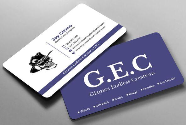 Here is our newest business cards that we are in the process of printing ourselves.