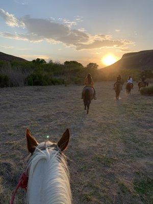 Sunset horseback riding resort activity