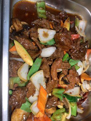 Beef with green pepper