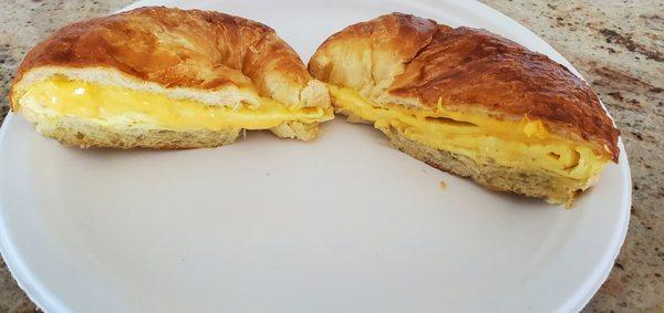 scrambled & cheese on a delicious croissant