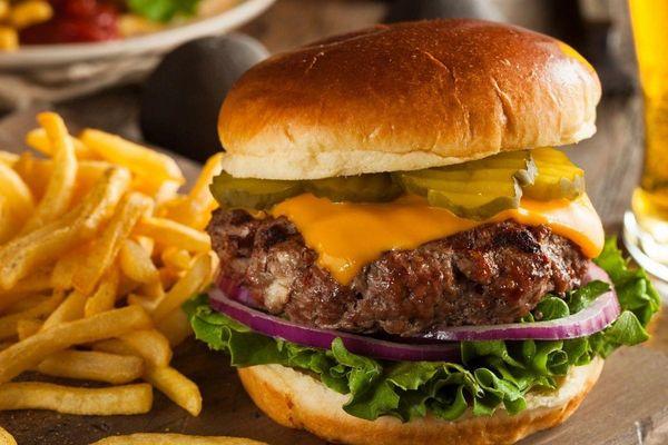 Fresh Mouthwatering Angus Cheeseburger