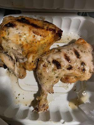 Half grilled chicken