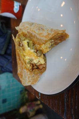 Chorizo Breakfast Burrito + Green Chiles