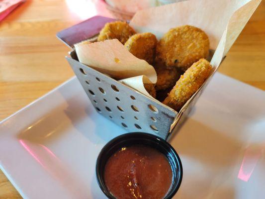 Fried pickles with bbq