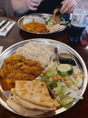 Chicken curry and shrimp curry