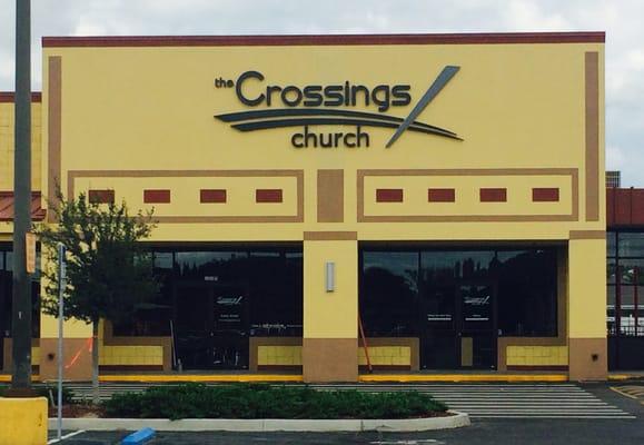 The Crossing Church exterior sign