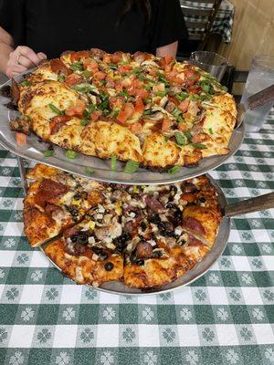 Our pizzas last night great toppings, crispness and flavors