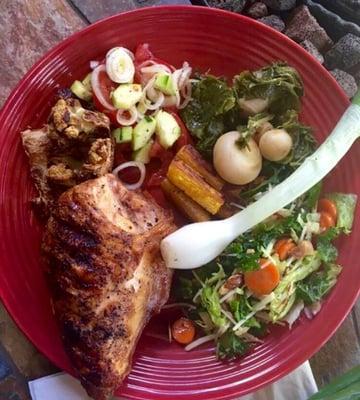 Everything on this plate, except the chicken, was prepared with the farm fresh ingredients from Organic 2U! Zoom in and wish for it!