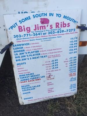 Menu and prices.