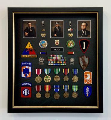 Honoring our veterans this Veterans Day with a custom shadowbox tribute to the late Chief Warrant Officer LeRoy B. Meyer.