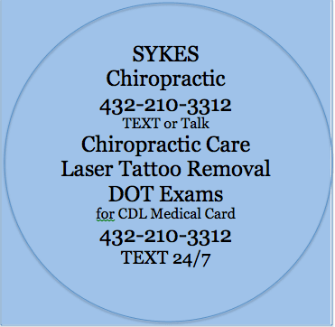 Sykes Chiropractic 432-210-3312 Text 24/7