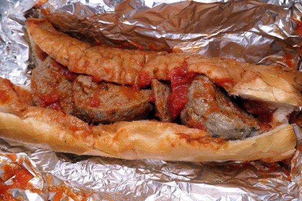 Homemade meatball sub