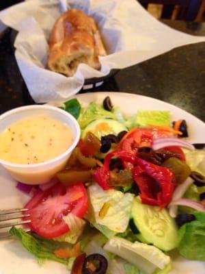 Dinner salad and bread