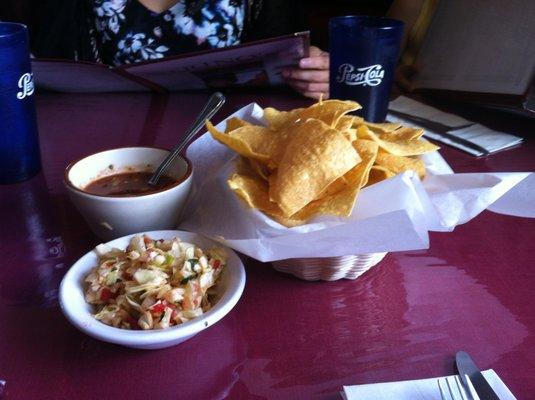 Chips and salsa...so good and so hot.