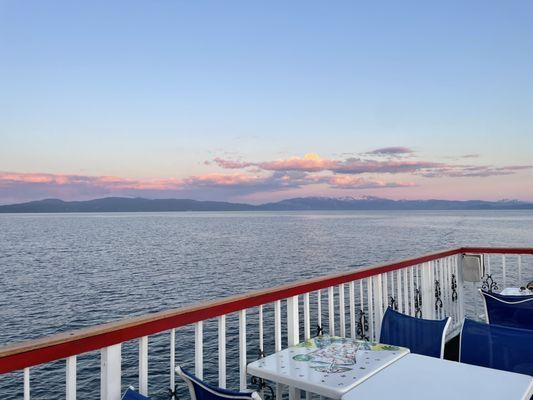 Sunset on the top deck