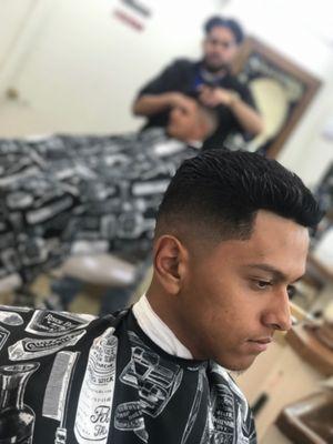 Mid-fade with a line-up by Travis