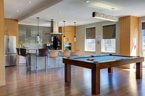 Billiard and Kitchen Area in Lookout Lounge