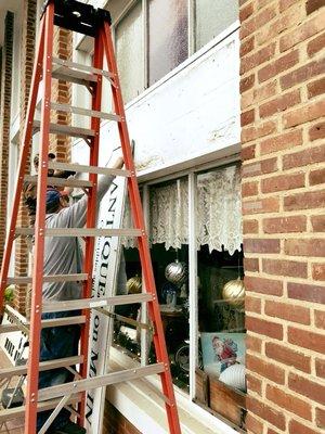 Taking Down the old sign getting Ready for the new one!