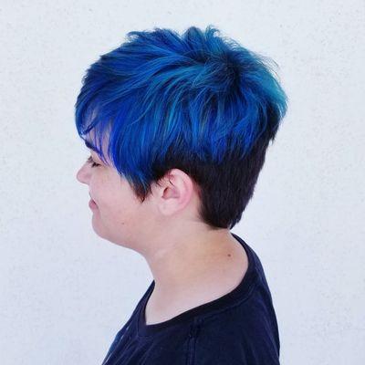 Short blue hair