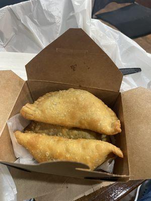 3 Chicken Empanadas (1 was beef)