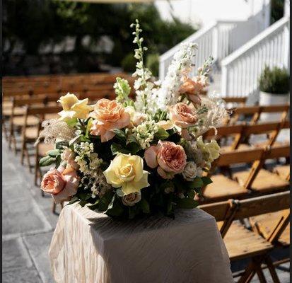 One of the giant bouquets (there's probably a real name for this) that we used at both the ceremony and reception.