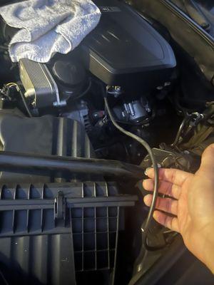 A random loose wire just dangling CONNECTED TO my engine??? Lol what in the world, I payed $4000 for this type of "professional service" ???