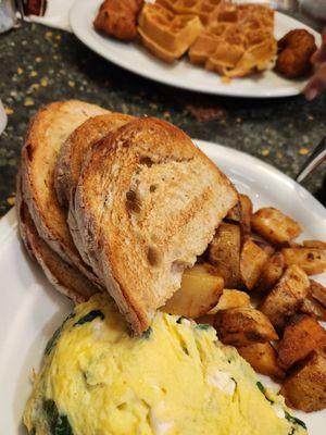 Feta and spinach omelet!