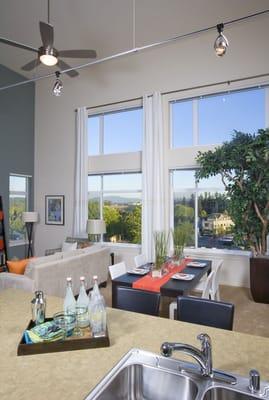 Floor to ceiling windows and incredible views of Mt. Rainer (in select homes)