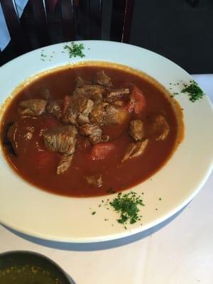 Roasted lamb eggplant and tomato stew