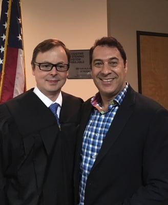 Managing partner Alan Gurvey with former RGW attorney and newly appointed judge, The Honorable Clint W. Feddersen