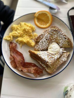 French toast and eggs