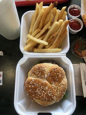 Avenue burger and fries