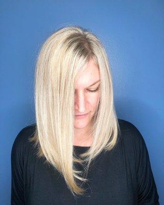 Blonde highlights and haircut