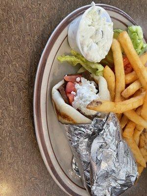 Gyro Sandwich with French Fries