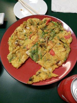 Seafood pancake.