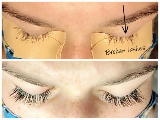 Before & After Natural Classic Eyelash Extensions