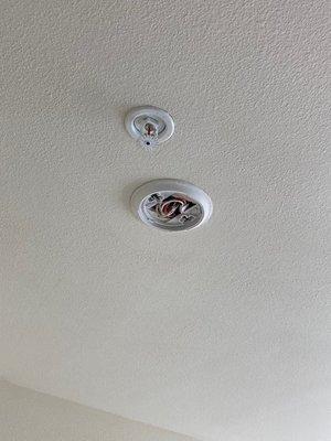 Missing smoke detectors.