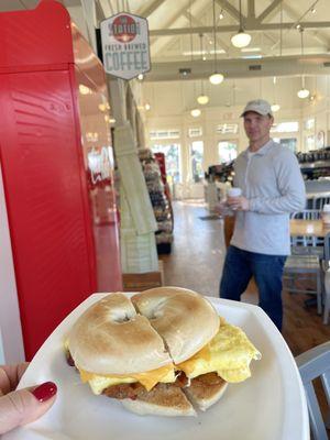 Bacon egg and cheese biscuit plus me!