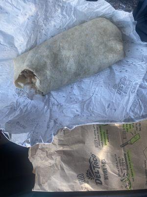 I couldn't even taste the meat when I first bit into the burrito and it was to dry.