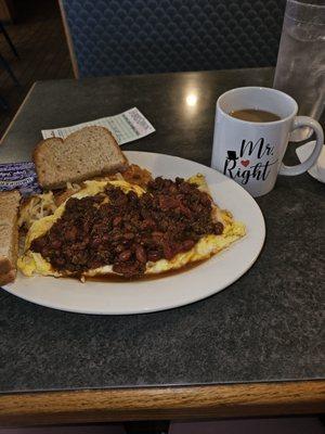 Chili cheese omelet