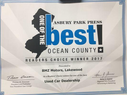 Voted One of The Best in 2017 for Ocean County.