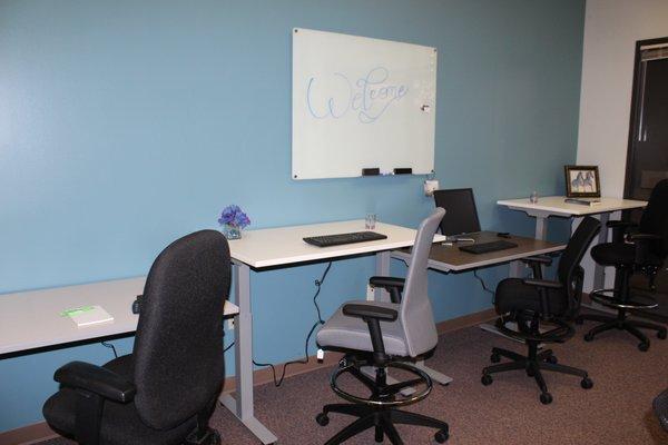 Standing Desks and Glass Dry Erase Board