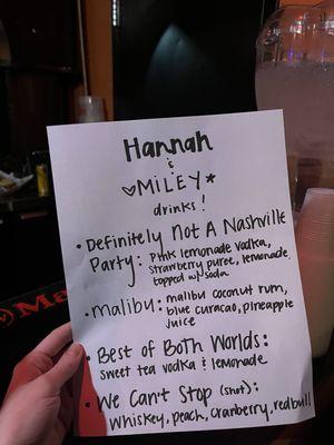 Hannah Montana Dance Party menu