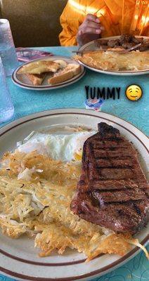 Steak and eggs