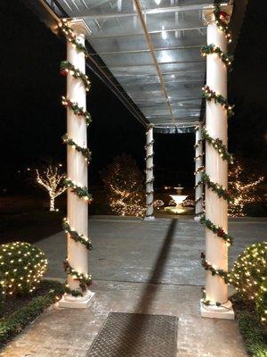 The front door/walkway during Christmas 2017