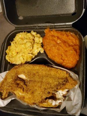 Lobster Mac, Fried Catfish and Candied Yams