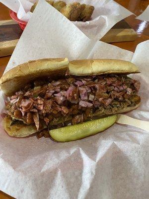 Pulled pork po boy.