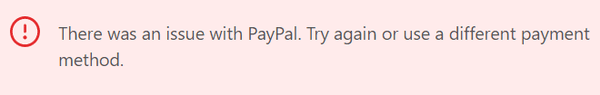 Can't use PayPal