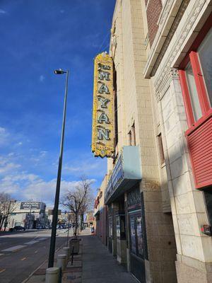 Outside sign on Broadway