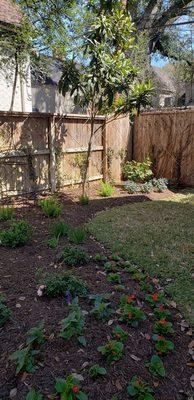 Refreshed flower beds will look great when they start to grow in